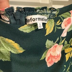 Reformation Green Floral Women's Dress